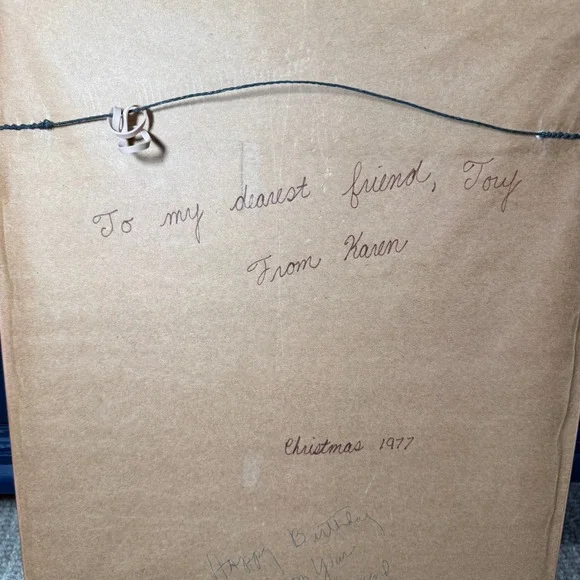 Vintage Framed Cross Stitch Sampler Friendship Poem Floral Roses Gold Frame 1977 - Picture 4 of 12